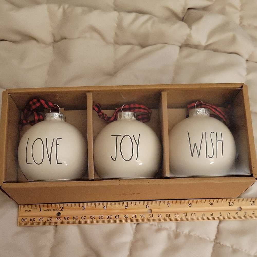 3 Ornaments, By Rae Dunn, Magenta